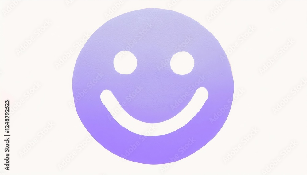 Fototapeta premium minimalist purple smiley face illustration for creative design projects, modern pop art aesthetics, and branding concepts