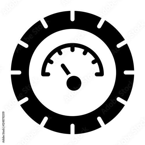 Pressure Meter Vector Glyph Icon Design Design