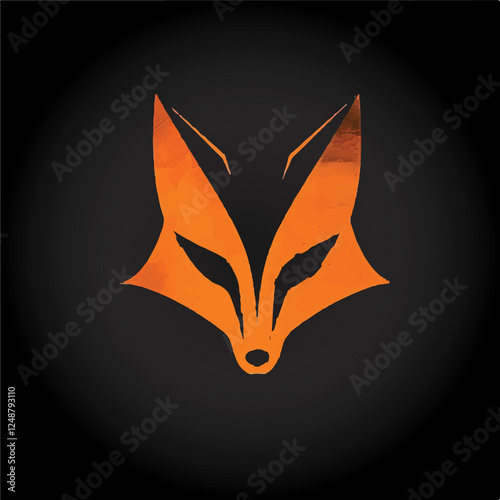 Wallpaper Mural red fox on black background Torontodigital.ca