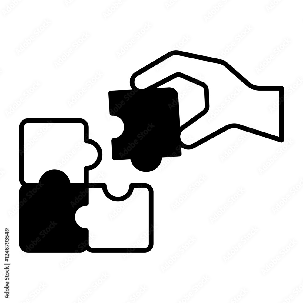 Puzzle black icon