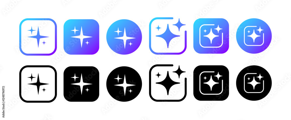 Artificial intelligence stars app logo colorful icon set. Generate icon. AI stars icon. Set of Artificial intelligence logo. command prompt to generate ideas. Artificial intelligence stars app logo colorful icon set. Generate icon. AI stars icon. Set of Artificial intelligence logo. command prompt to generate ideas.