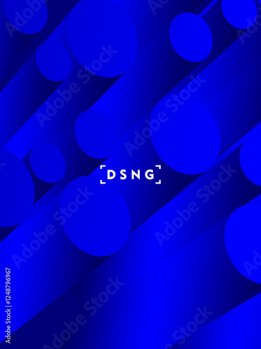 Modern blue background with luxury 3d abstract circle pattern.