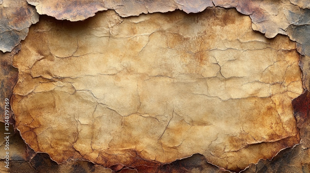 Fototapeta premium Aged Brown Vintage Paper Texture Background. Generative AI