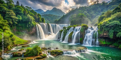Fototapeta Naklejka Na Ścianę i Meble -  Huangguoshu Waterfall: Asia's largest, a stunning Guizhou, China natural wonder.