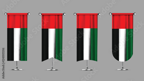 Collection of Vertical Banners Featuring the UAE Flag