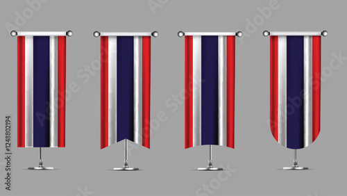 Collection of Vertical Banners Featuring the THAILAND Flag