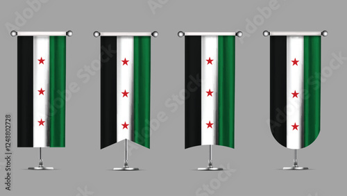 Collection of Vertical Banners Featuring the SYRIA Flag