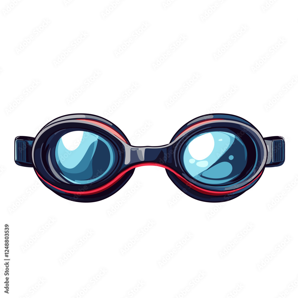 Fototapeta premium Sport pool swimming goggles cartoon. water goggle sign isolated symbol vector illustration on a white background