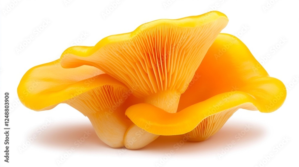Fototapeta premium Fresh Yellow Chanterelle Mushrooms Close-Up. Generative AI