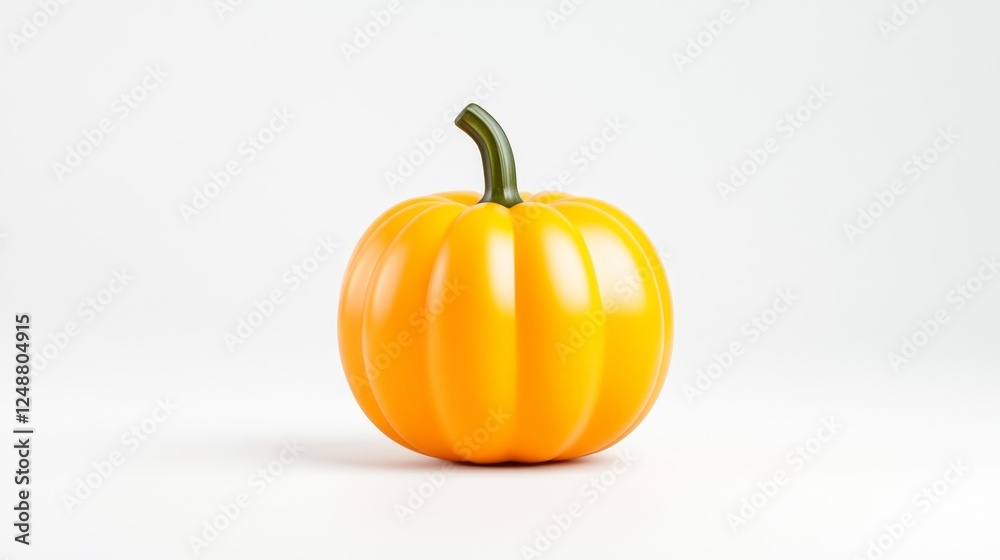Obraz premium Bright Yellow Bell Pepper Isolated on White Background. Generative AI
