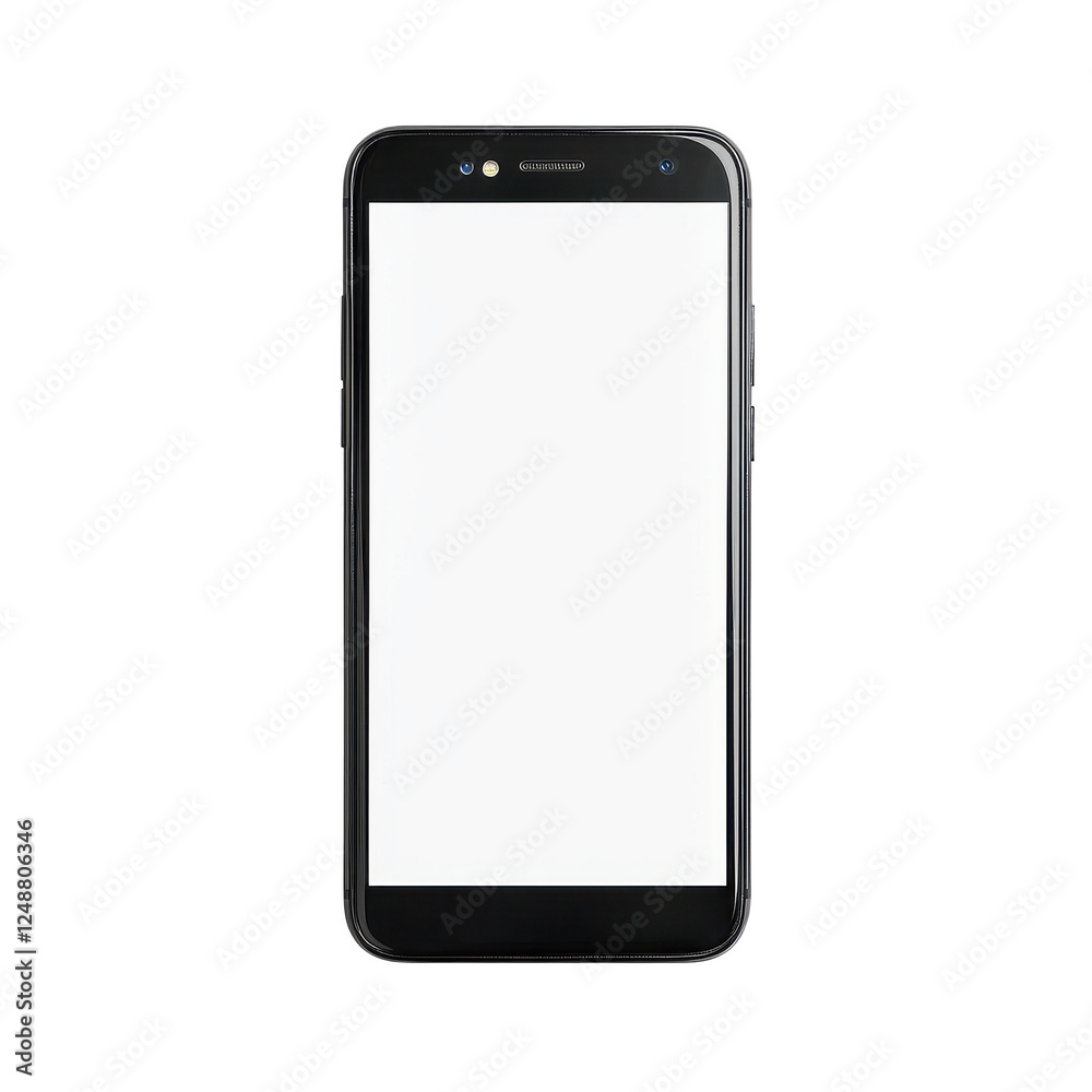 Smartphone with blank screen, isolated on white background. Smartphone with blank screen, isolated on white background.