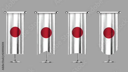 Collection of Vertical Banners Featuring the JAPAN Flag
