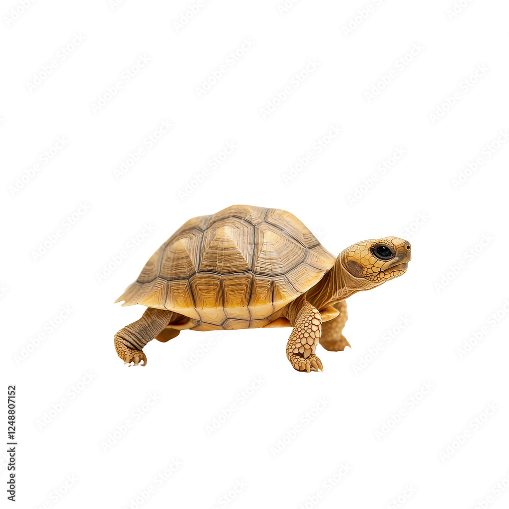 Tortoise walking, white isolate background Tortoise walking, white isolate background
