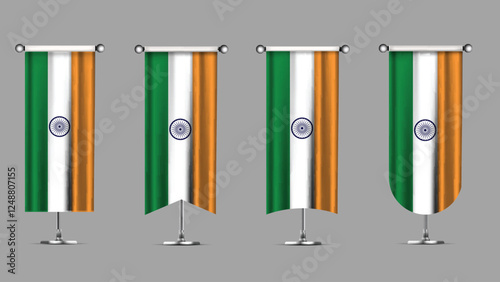Collection of Vertical Banners Featuring the INDIA Flag