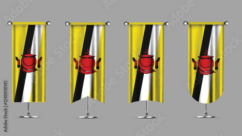 Collection of Vertical Banners Featuring the BRUNEI Flag photo