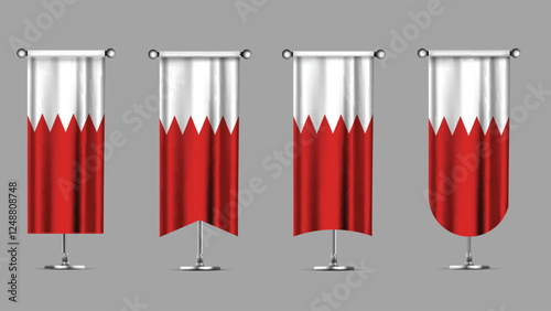 Collection of Vertical Banners Featuring the BAHRAIN Flag
