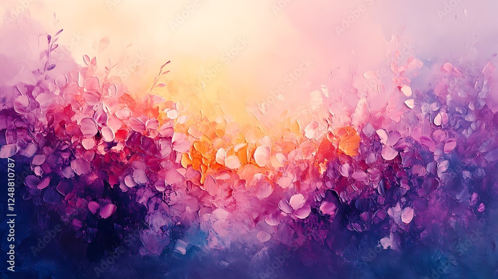 Vibrant Watercolor Wildflowers at Sunset Vibrant Watercolor Wildflowers at Sunset
