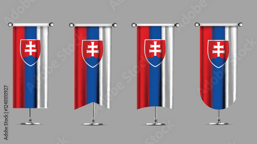 Collection of Vertical Banners Featuring the SLOVAKIA Flag