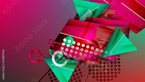 Abstract background geometric design with colorful gradients