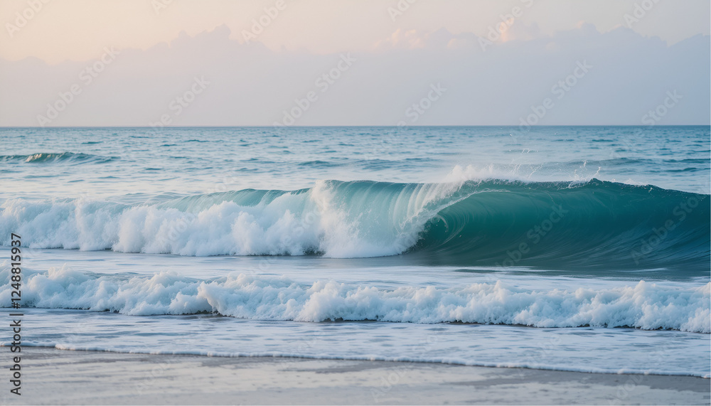 Fototapeta premium waves breaking on the beach