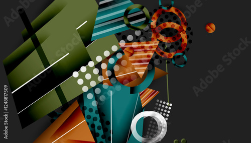 Abstract background geometric design with colorful gradients