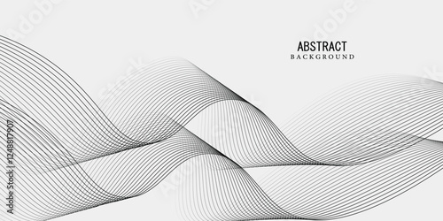 Abstract vector background with black wavy lines. EPS10