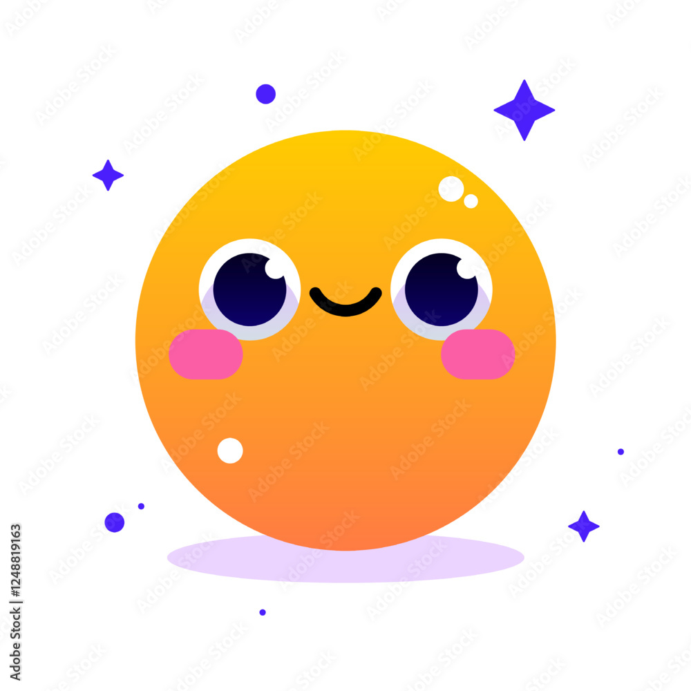 cute and adorable facial expressions. flat design illustration with bright and vibrant colors cute and adorable facial expressions. flat design illustration with bright and vibrant colors