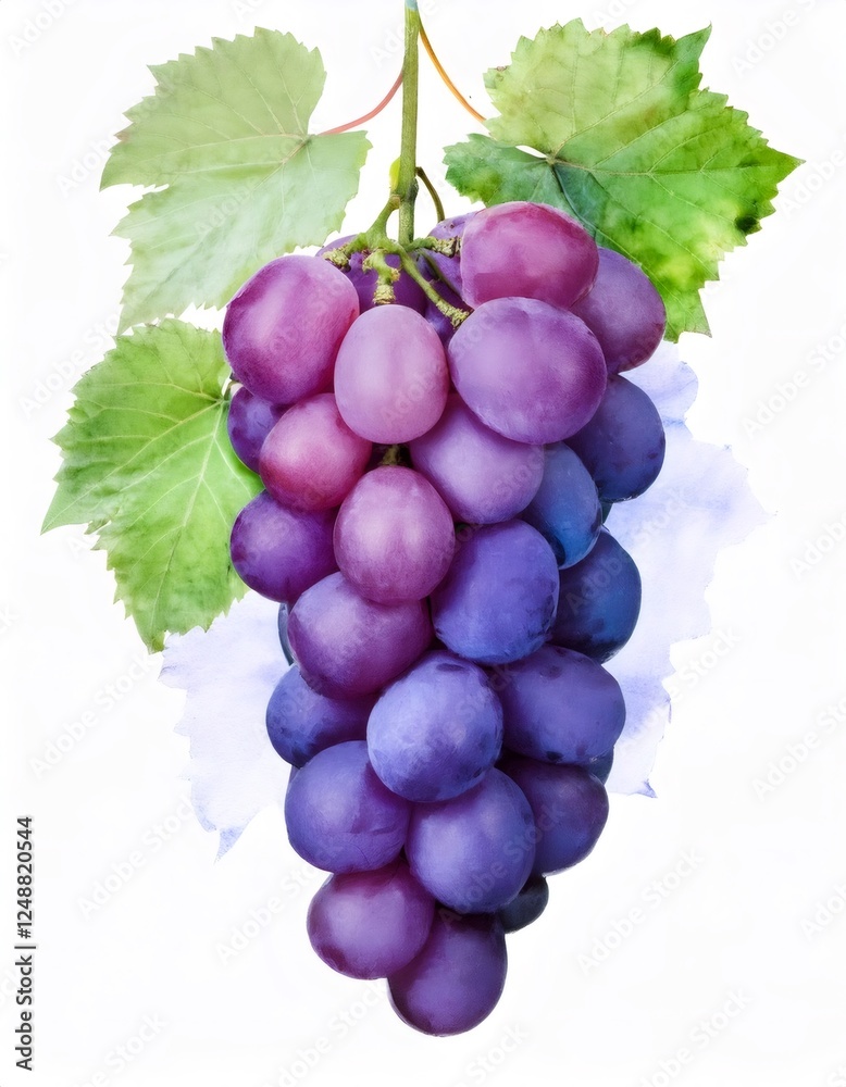 Fototapeta premium Fresh Purple Grapes Hanging from Vine