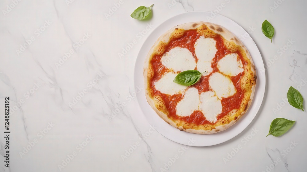 Aromatic Italian Margherita Pizza with Fresh Basil Aromatic Italian Margherita Pizza with Fresh Basil