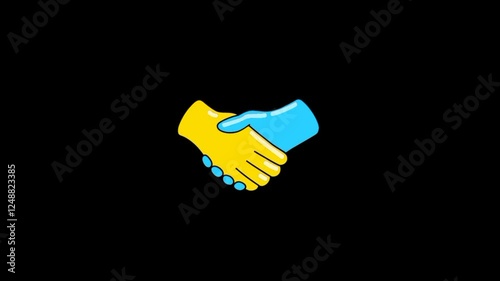 Hand shake. Hand emoji shaking 3d animation