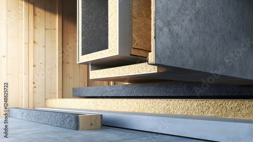 cross-section of a passive house wall, showing multiple insulation layers and airtight seals 