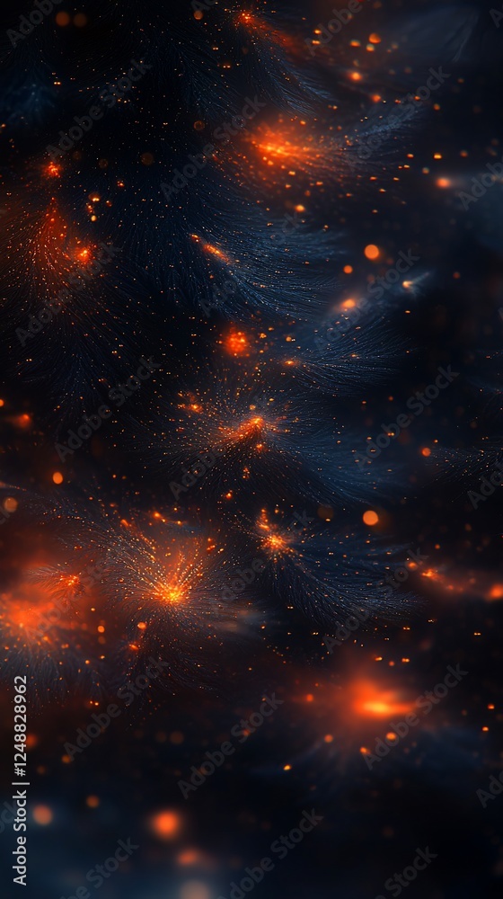 Obraz premium Abstract cosmic nebula, swirling galaxies, space. Possible use Science fiction, digital art, background for design projects