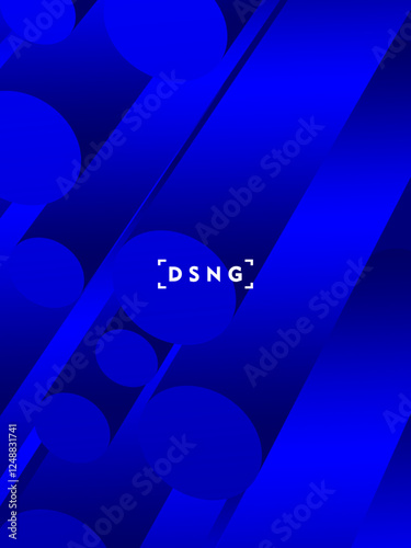 Modern blue background with luxury 3d abstract circle pattern.