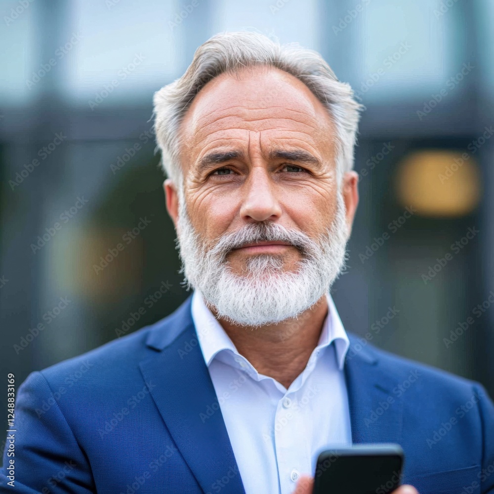 portrait of mature man in suit using smartphone portrait of mature man in suit using smartphone