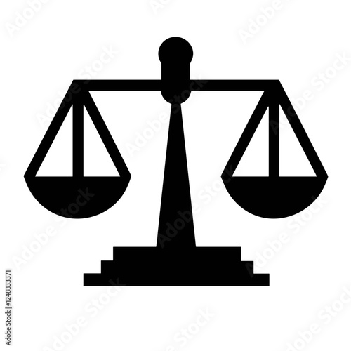Justice scales vector icon for law and legal concepts