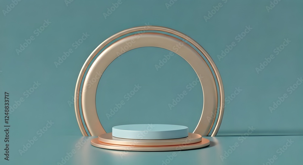 A minimalist pastel podium in a luxurious setting with soft lighting, AI Generated A minimalist pastel podium in a luxurious setting with soft lighting, AI Generated