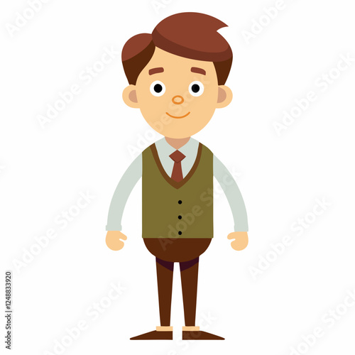 cartoon young teacher man. illustration  on white background. Vector illustration