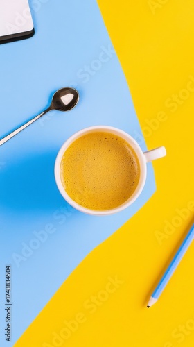 A Delectable Coffee Experience: A Simple Yet Stunning Coffee Cup Arrangement.