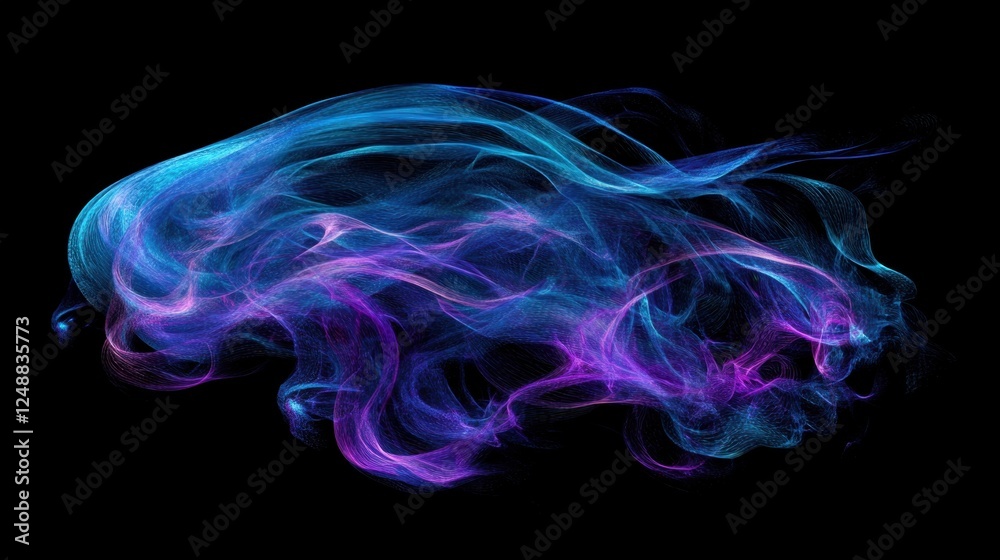 Fototapeta premium Abstract internet data transfer concept with motion trails and digital elements