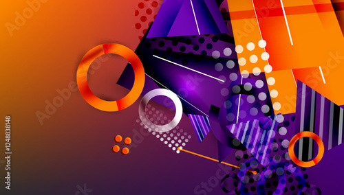 Abstract background geometric design with colorful gradients