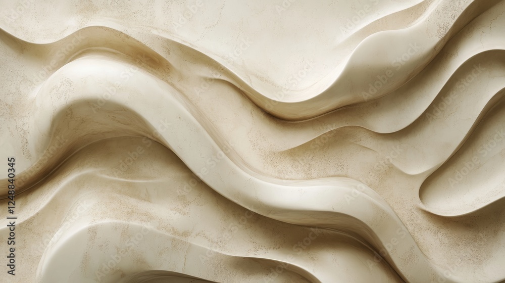 Obraz premium Abstract creamy stone wall texture with repeating wave pattern