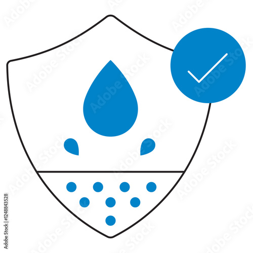 Aquatic Armor Waterproof Wonders, Hydro Guard Haven Keeping Dry in Style, Rain-Ready Radiance Waterproof Essentials, Icon, vector
