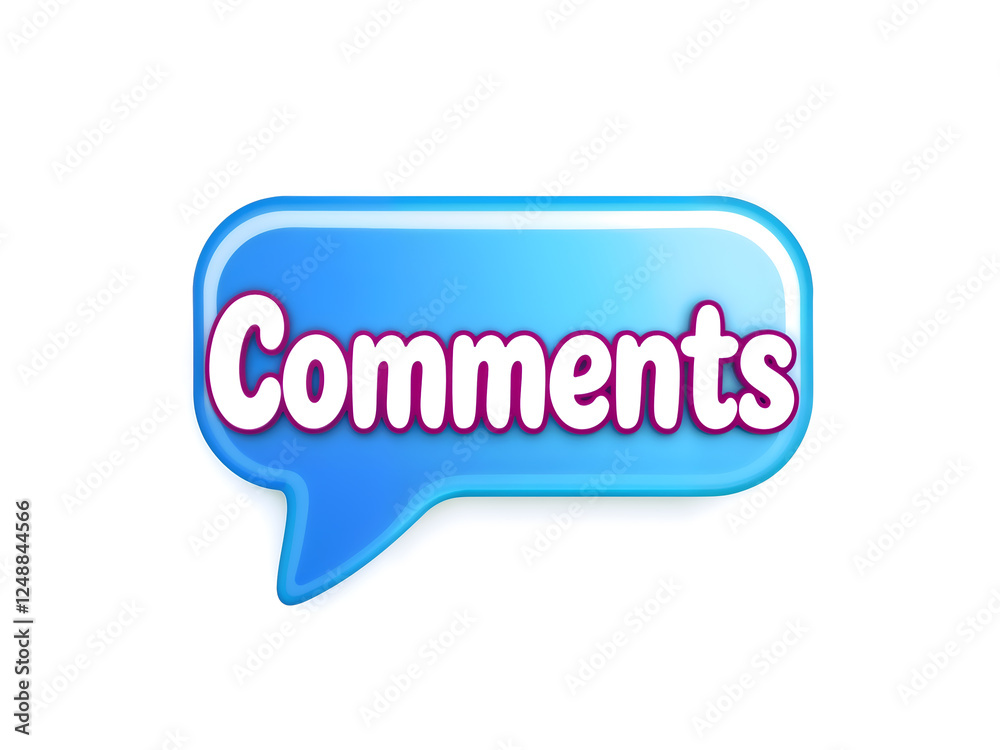 A blue speech bubble with A blue speech bubble with