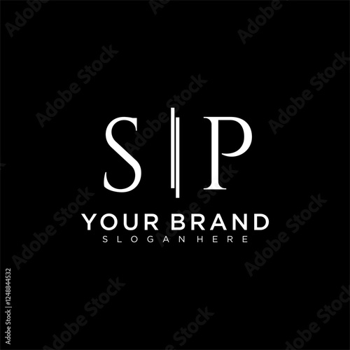 SP letter monogram logo with bussines style dsign