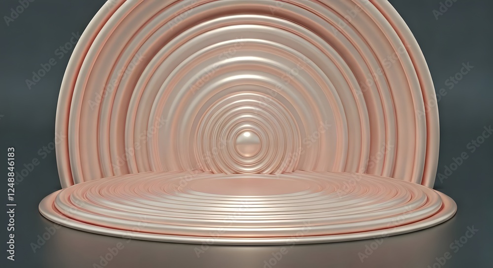 Obraz premium A pastel-colored digital grid podium with soft glows, Ai Generated