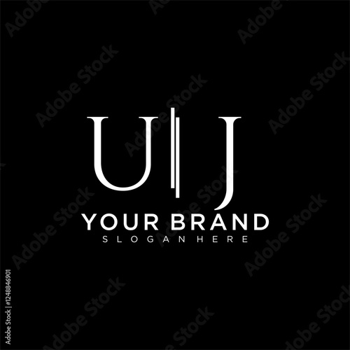 UJ letter monogram logo with bussines style dsign