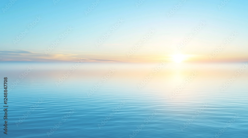 Obraz premium Golden light paints the seascape as the sun rises and sets over the ocean horizon