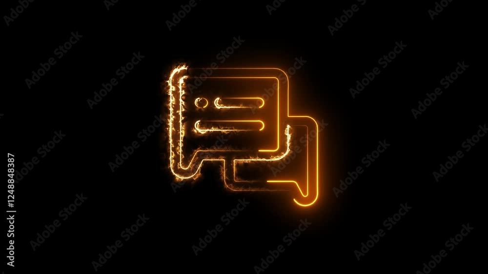 Animation of glowing neon line message icon isolated .Email Notification Sign Animation Isolated .glowing neon sign . Animation of glowing neon line message icon isolated .Email Notification Sign Animation Isolated .glowing neon sign .