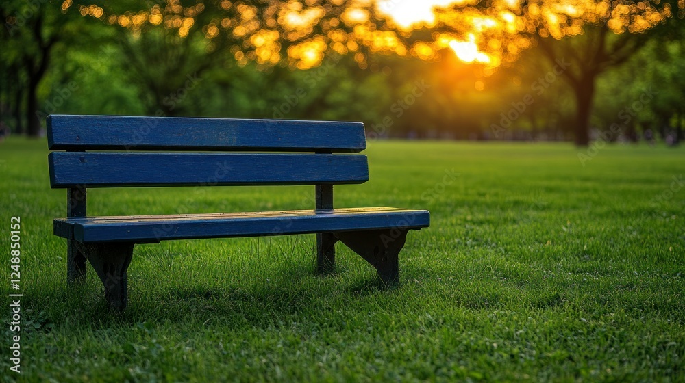 Serene Sunset Bench: A Peaceful Evening in the Park Serene Sunset Bench: A Peaceful Evening in the Park
