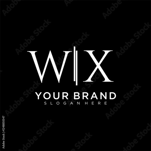 WX letter monogram logo with bussines style dsign